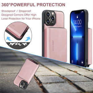Casekis Magnetic Zipper Cardholder Phone Case Pink