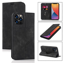 Load image into Gallery viewer, Casekis Wireless Charging Magnetic Wallet Phone Case Black
