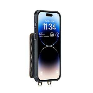 Casekis Zipper Crossbody Wallet RFID Phone Case Coffee