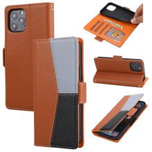 Load image into Gallery viewer, Casekis Multicolor Patchwork Wallet Phone Case Brown
