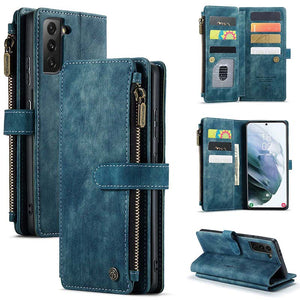 Casekis Leather Zipper Phone Case For Galaxy S21 Plus 5G