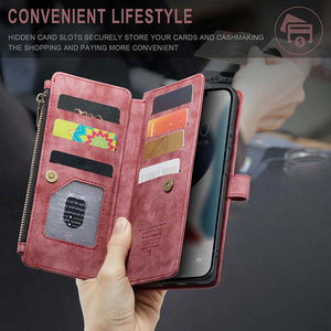 Casekis Leather Zipper Phone Case For Galaxy S21 Ultra 5G