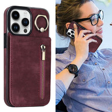 Load image into Gallery viewer, Casekis Card Holder Ring Phone Case Red Wine
