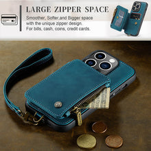 Load image into Gallery viewer, Casekis Wrist Strap Wallet Phone Case Blue

