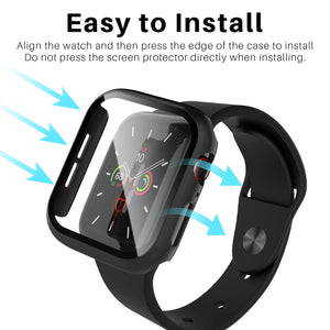 Screen Protector Tempered Glass Case for Apple Watch (44/42/40/38mm) - Casekis