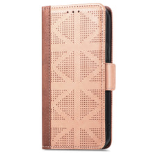 Load image into Gallery viewer, Casekis Plaid Wallet Phone Case Rose Gold
