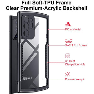 ANTI-FALL Slim Clear Back with Shockproof Soft TPU Bumper Frame Cover for Samsung Galaxy Note 20/ Note 20 Ultra - Casekis