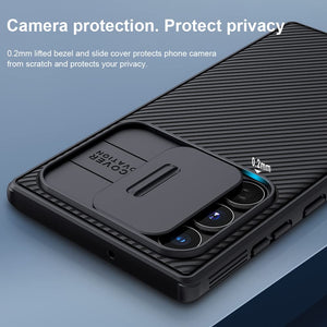 Casekis Slide Phone Lens Protection Black Case for Galaxy S22 Ultra 5G