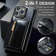 Load image into Gallery viewer, Casekis Glitter Cardholer Magnetic Phone Case Black
