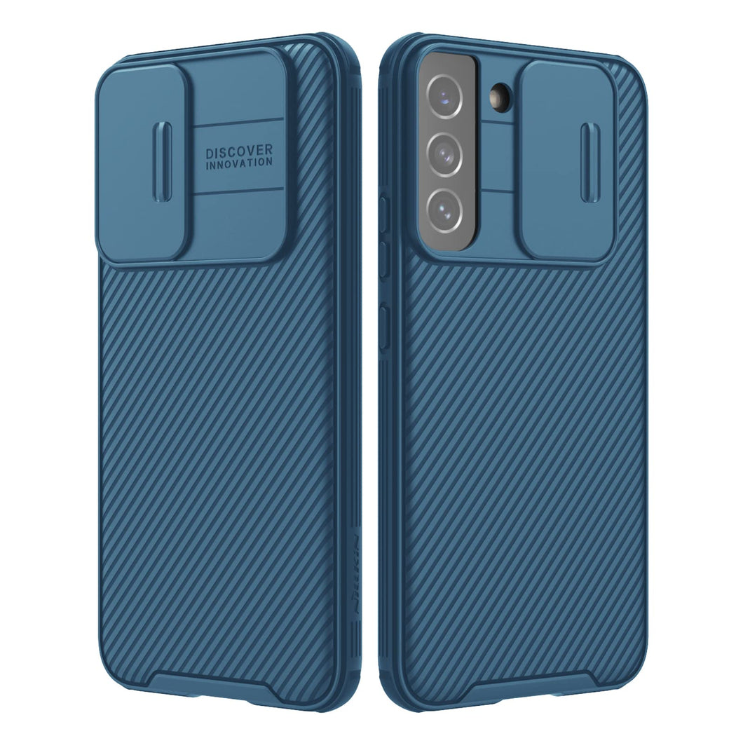 Casekis Slide Phone Lens Protection Blue Case for Galaxy S22 5G