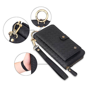 Leather Zipper Detachable Magnetic Women Wallet Case For Samsung Galaxy - Casekis