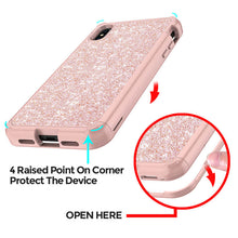 Load image into Gallery viewer, Crystal Glitter Shockproof Protective Phone Case For Women With Free Screen Protector - Casekis
