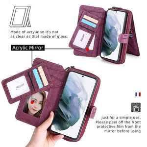 Multifunctional Zipper Wallet Detachable Card Case For Samsung Galaxy - Casekis