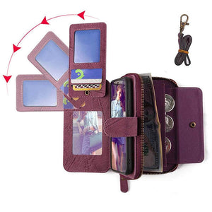 Multifunctional Zipper Wallet Detachable Card Case For Samsung Galaxy S21 Plus - Casekis