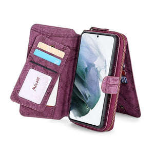Multifunctional Zipper Wallet Detachable Card Case For Samsung Galaxy S21 Plus - Casekis