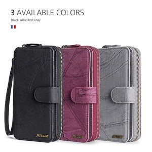 Multifunctional Zipper Wallet Detachable Card Case For Samsung Galaxy - Casekis