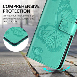 Casekis Embossed Butterfly Wallet Phone Case Green