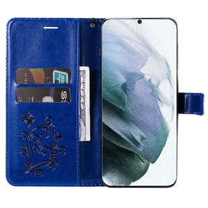 Casekis Embossed Butterfly Wallet Phone Case Blue