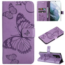 Load image into Gallery viewer, Casekis Embossed Butterfly Wallet Phone Case Purple
