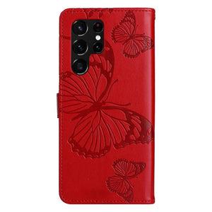 Casekis Embossed Butterfly Wallet Phone Case Red
