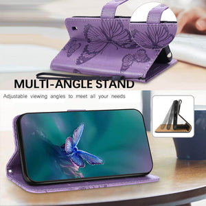 Casekis Embossed Butterfly Wallet Phone Case Purple