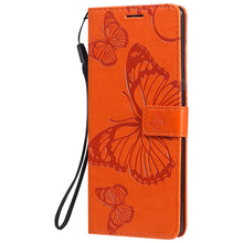 Load image into Gallery viewer, Casekis Embossed Butterfly Wallet Phone Case Orange

