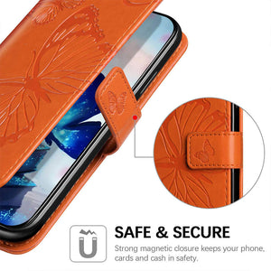 Casekis Embossed Butterfly Wallet Phone Case Orange