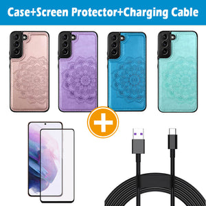 Casekis Mandala Embossed Phone Case for Galaxy S22 Plus 5G Rose Gold
