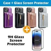 Load image into Gallery viewer, Casekis Glitter Cardholer Magnetic Phone Case for iPhone 14 Plus
