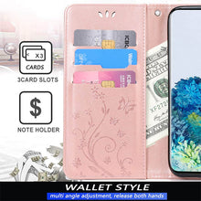 Load image into Gallery viewer, Leather Embossed Butterfly Flower Case With Wrist Strap For Apple iPhone - Casekis
