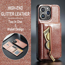 Load image into Gallery viewer, Casekis Glitter Cardholer Magnetic Phone Case Rose Gold

