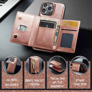 Casekis Glitter Cardholer Magnetic Phone Case Rose Gold