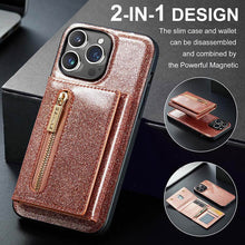 Load image into Gallery viewer, Casekis Glitter Cardholer Magnetic Phone Case Rose Gold
