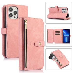 Casekis Crossbody Zipper Wallet Phone Case Pink