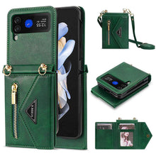 Load image into Gallery viewer, Casekis Crossbody Strap Leather Magnetic Wallet Case For Galaxy Z Flip 4 5G
