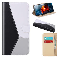 Load image into Gallery viewer, Casekis Three-Color Stitching PU Leather Flip Wallet Case Black
