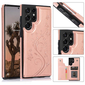 Casekis Butterfly Embossing Wallet Phone Case Rose Gold