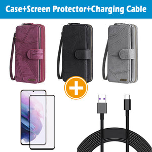 Casekis Zipper Wallet Detachable Phone Case For Galaxy S21 Plus 5G