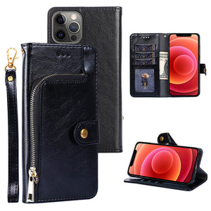 Apple iPhone Cardholder Case Zipper Wallet Leather Flip iPhone Case - Casekis