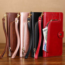 Load image into Gallery viewer, Apple iPhone Cardholder Case Zipper Wallet Leather Flip iPhone Case - Casekis
