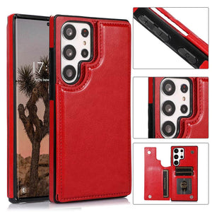 Casekis Leather Wallet Phone Case Red
