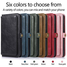 Load image into Gallery viewer, Casekis Magnetic Detachable 9 Cards Leather Phone Case Brown

