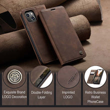 Load image into Gallery viewer, Casekis Retro Wallet Case For iPhone 14
