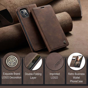 Casekis Retro Wallet Case For iPhone 14