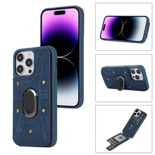 Load image into Gallery viewer, Casekis Magnetic Holder Wallet Phone Case Blue
