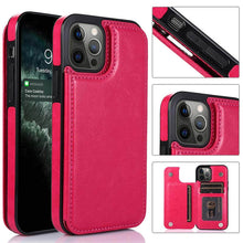 Load image into Gallery viewer, Casekis Leather Wallet Phone Case Rose Red
