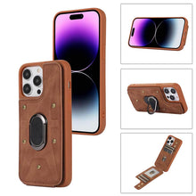 Load image into Gallery viewer, Casekis Magnetic Holder Wallet Phone Case Brown
