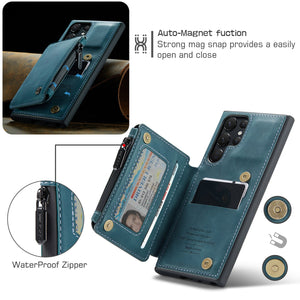 Casekis Zipper Cardholder Wallet Phone Case Blue