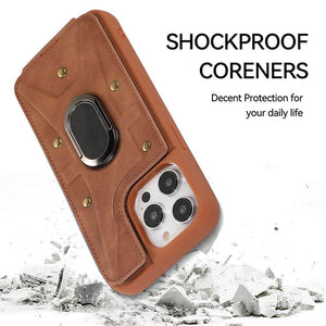 Casekis Magnetic Holder Wallet Phone Case Brown