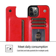 Load image into Gallery viewer, Casekis Leather Wallet Phone Case Red
